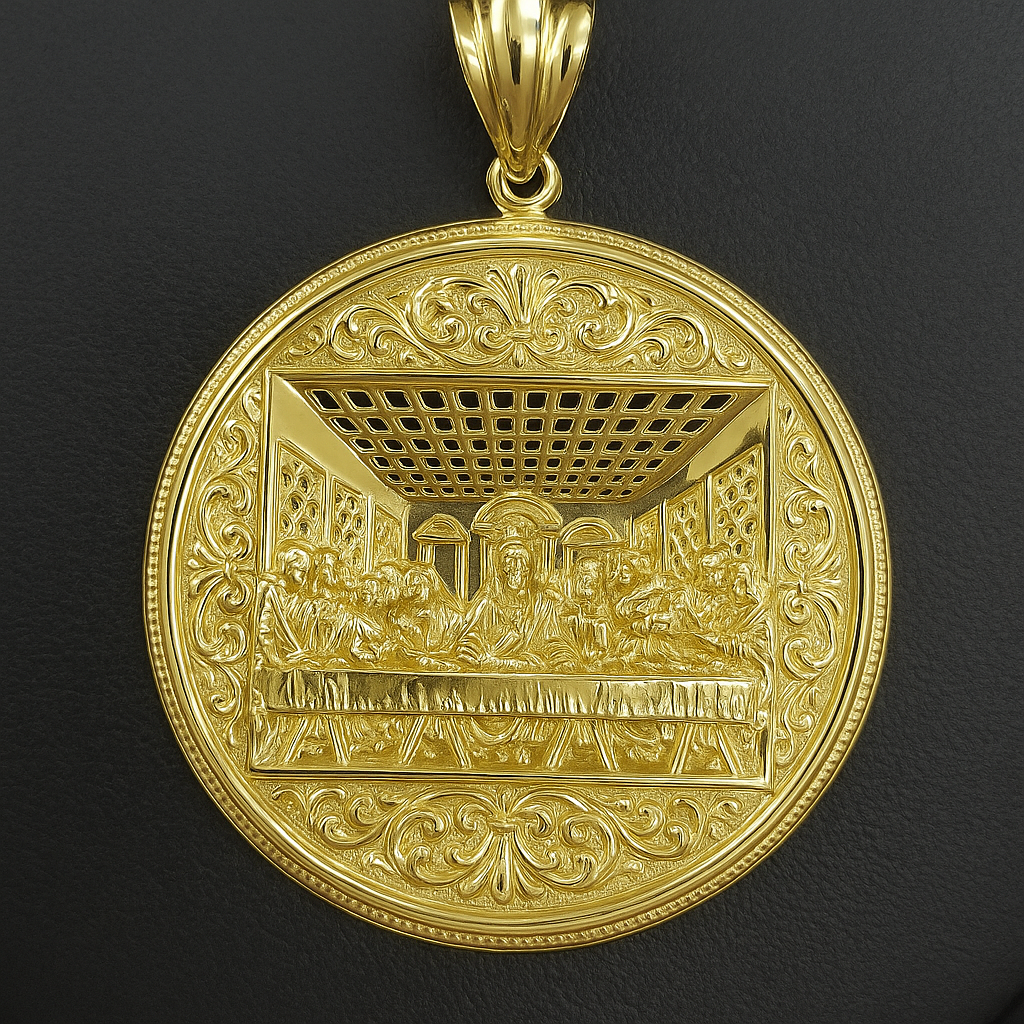 1OK GOLD PENDANT - LAST SUPPER