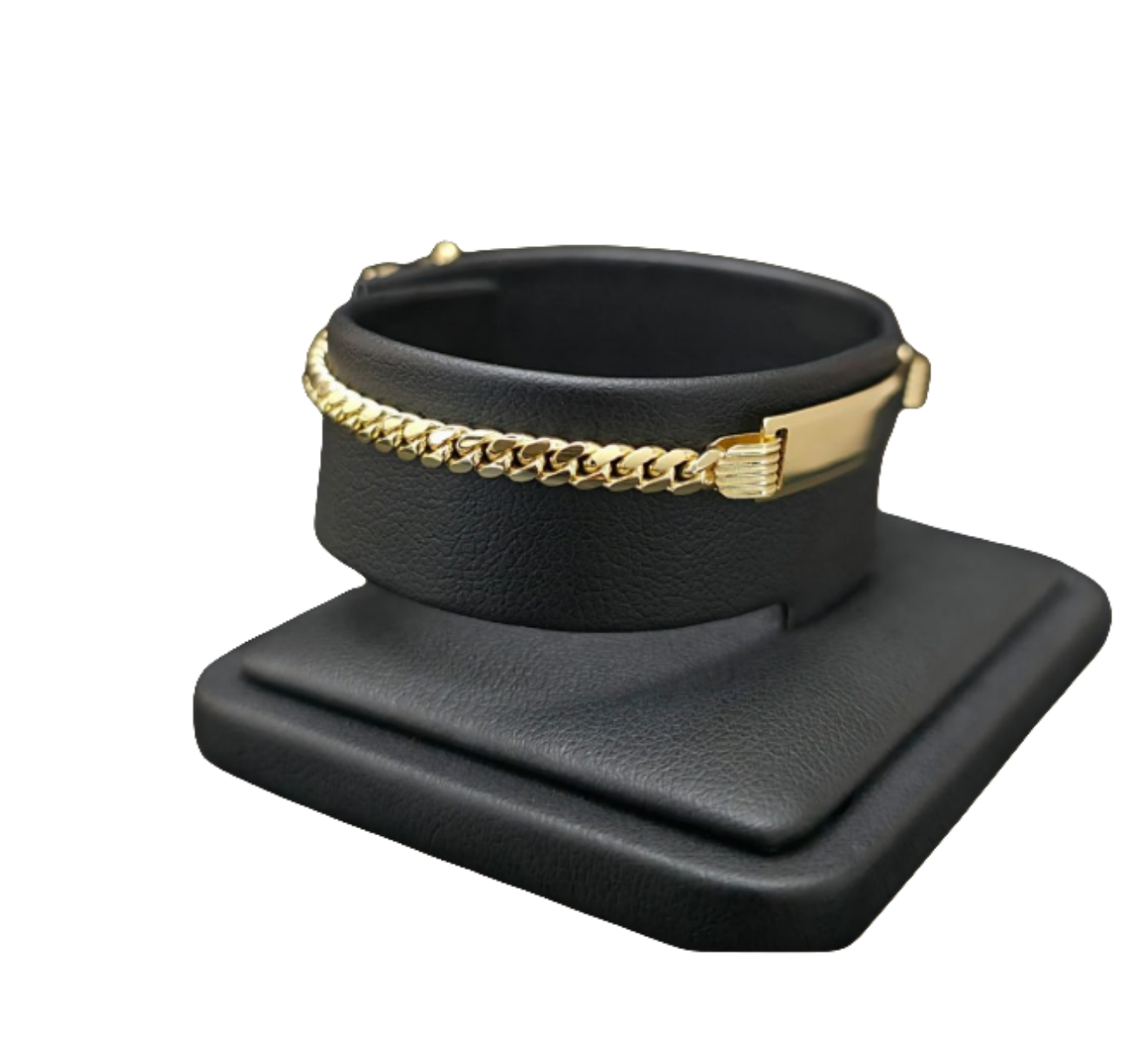 10k Solid Miami Cuban I'd Bracelet For Kids