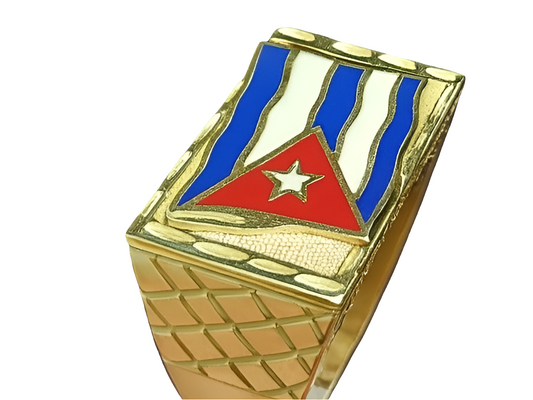 10K CUBAN FLAG RING