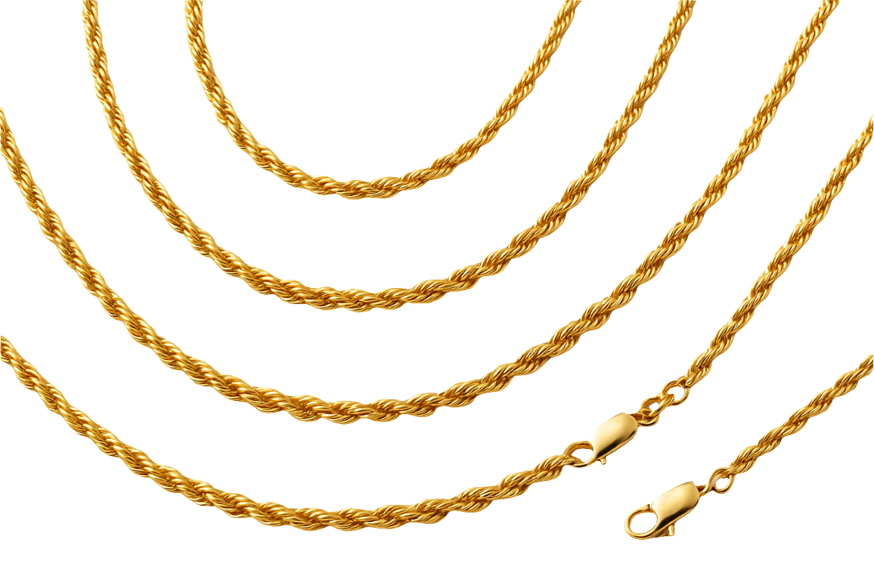 18k Solid Rope Chains