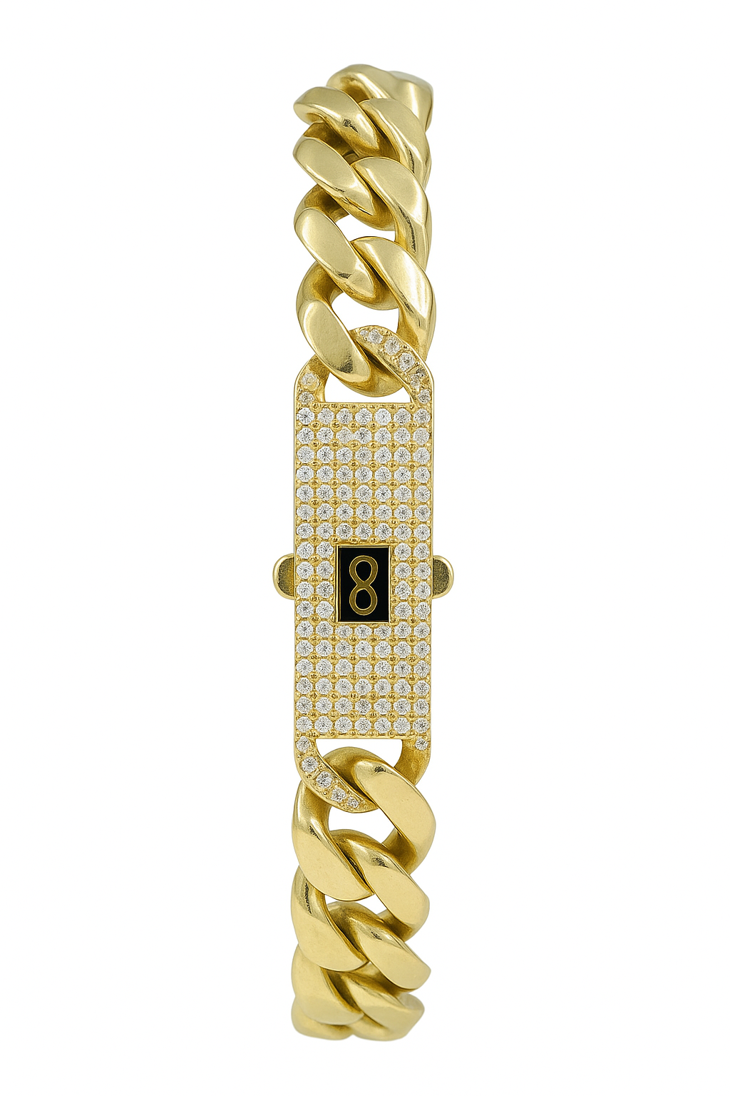 10k Semi Solid Monaco Men Bracelet 9MM to 11MM