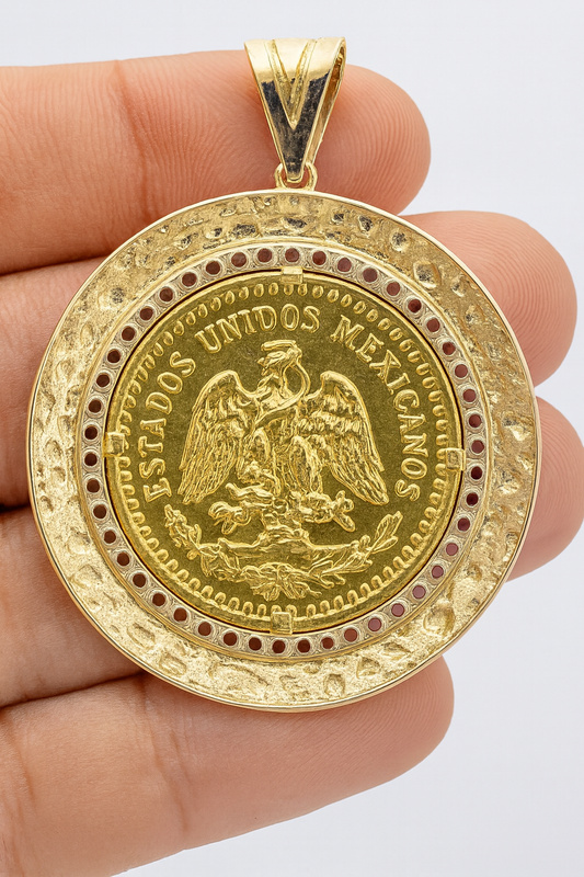 10k Centenario Coin 50 Pesos Men Pendant