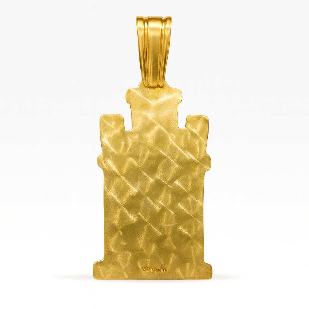 10k Solid 3D Caridad del Cobre Men Pendant