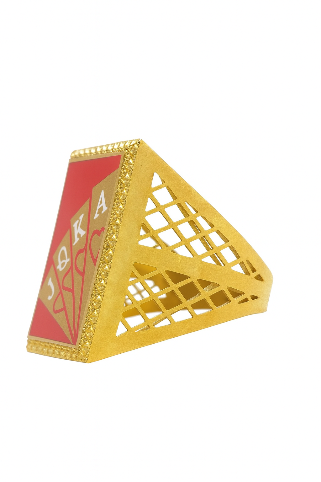 10k Semi-Solid Poker Card Men Ring