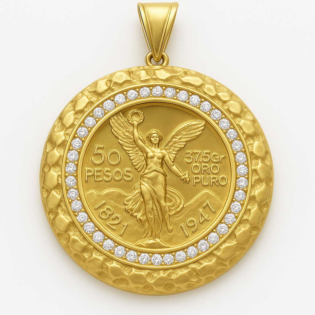 10k Centenario Coin 50 Pesos Men Pendant