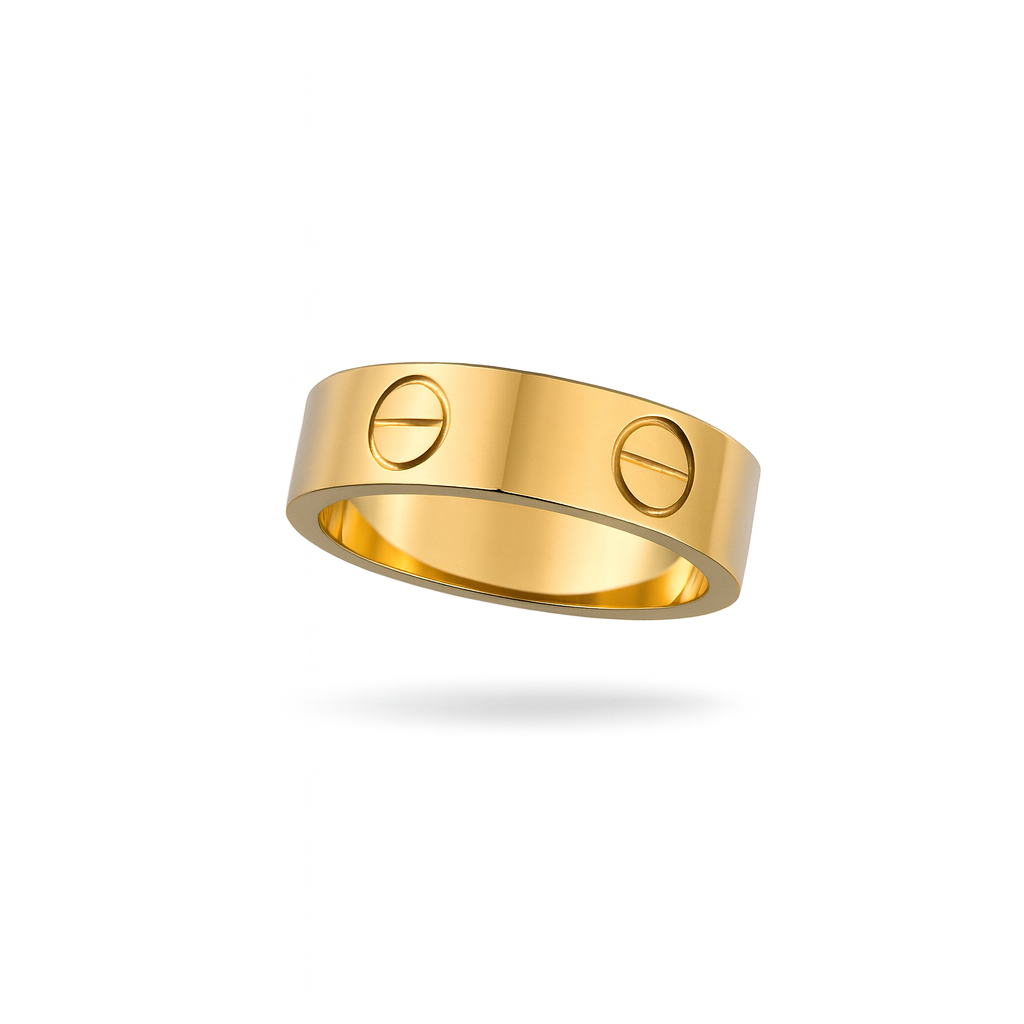 10k Screw Head Band Ring