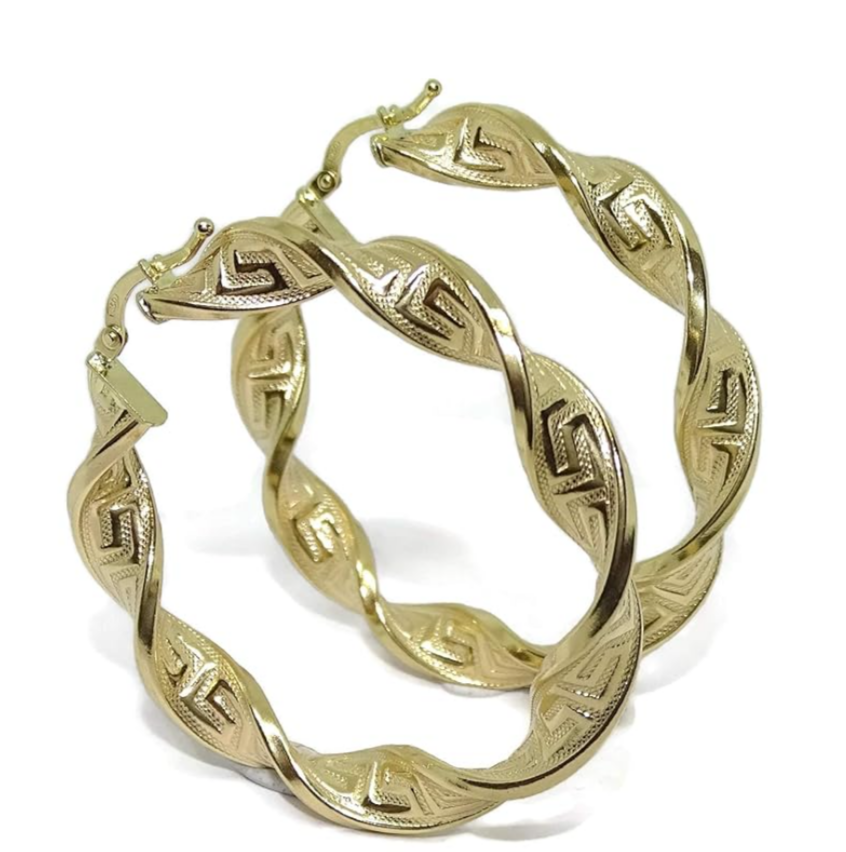 10k twist hoop earring