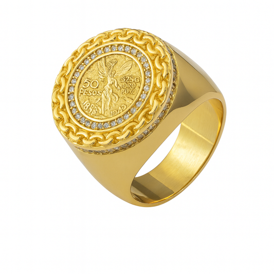 10k Centenario Coin Men Ring