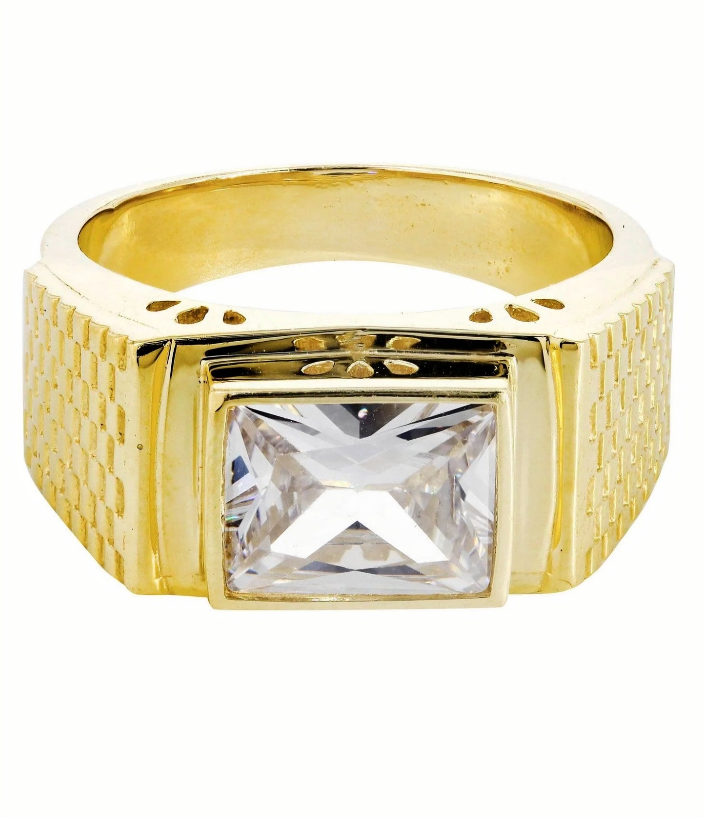 10k Cz Stone Men Ring