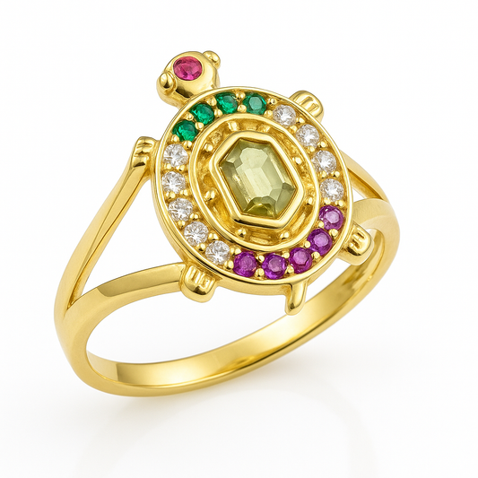 10K TURTLE RING