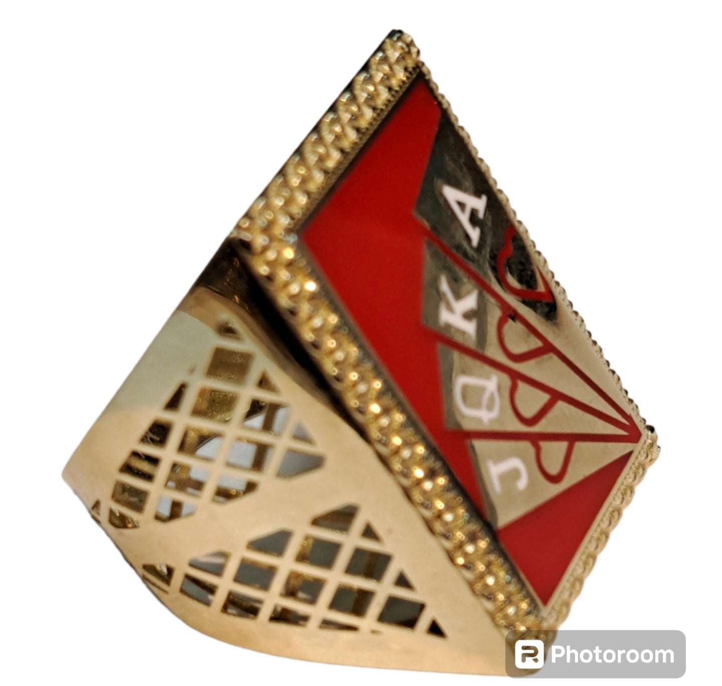 10k Semi-Solid Poker Card Men Ring