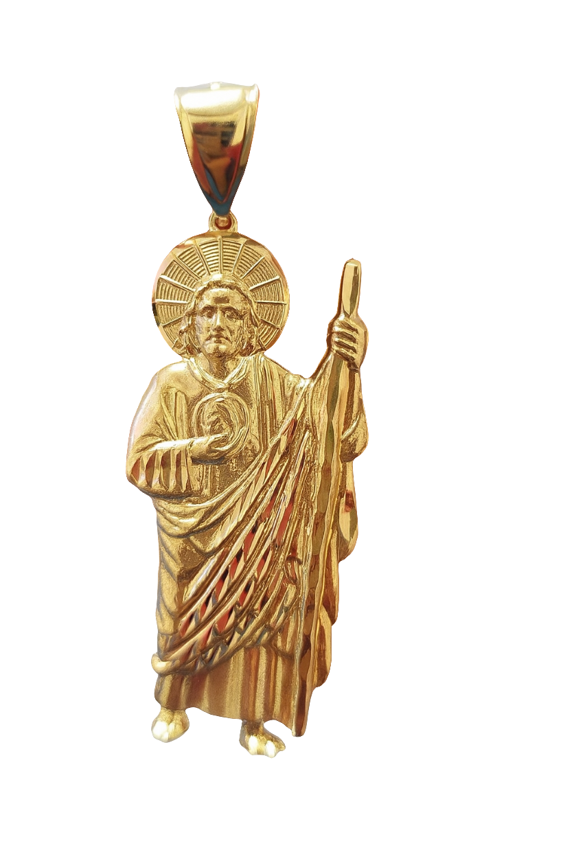 10k Yellow Gold St Jude Men Pendant