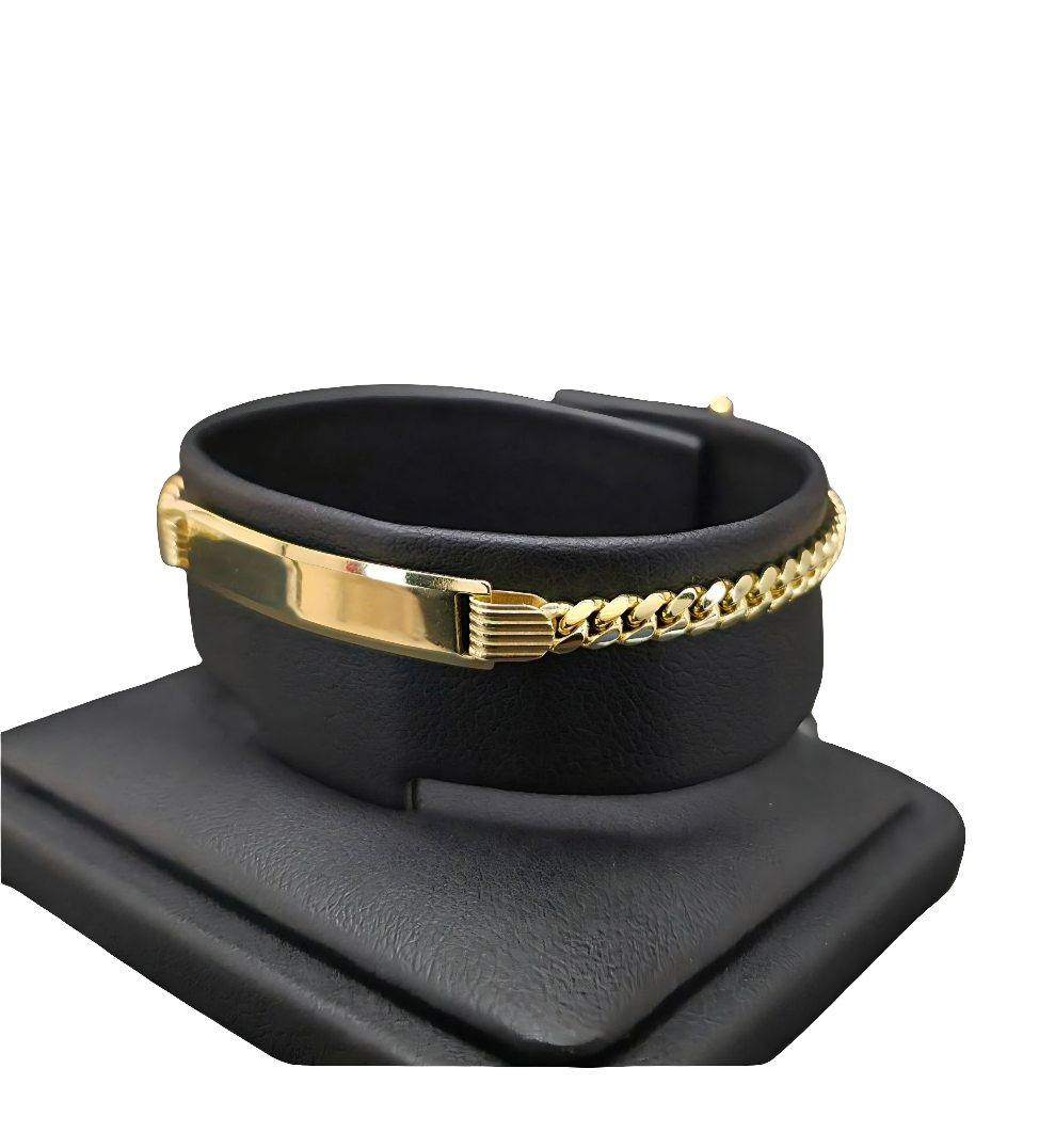 10k Solid Miami Cuban I'd Bracelet For Kids