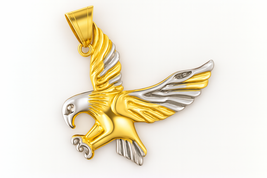 10K TWO TONE EAGLE PENDANT