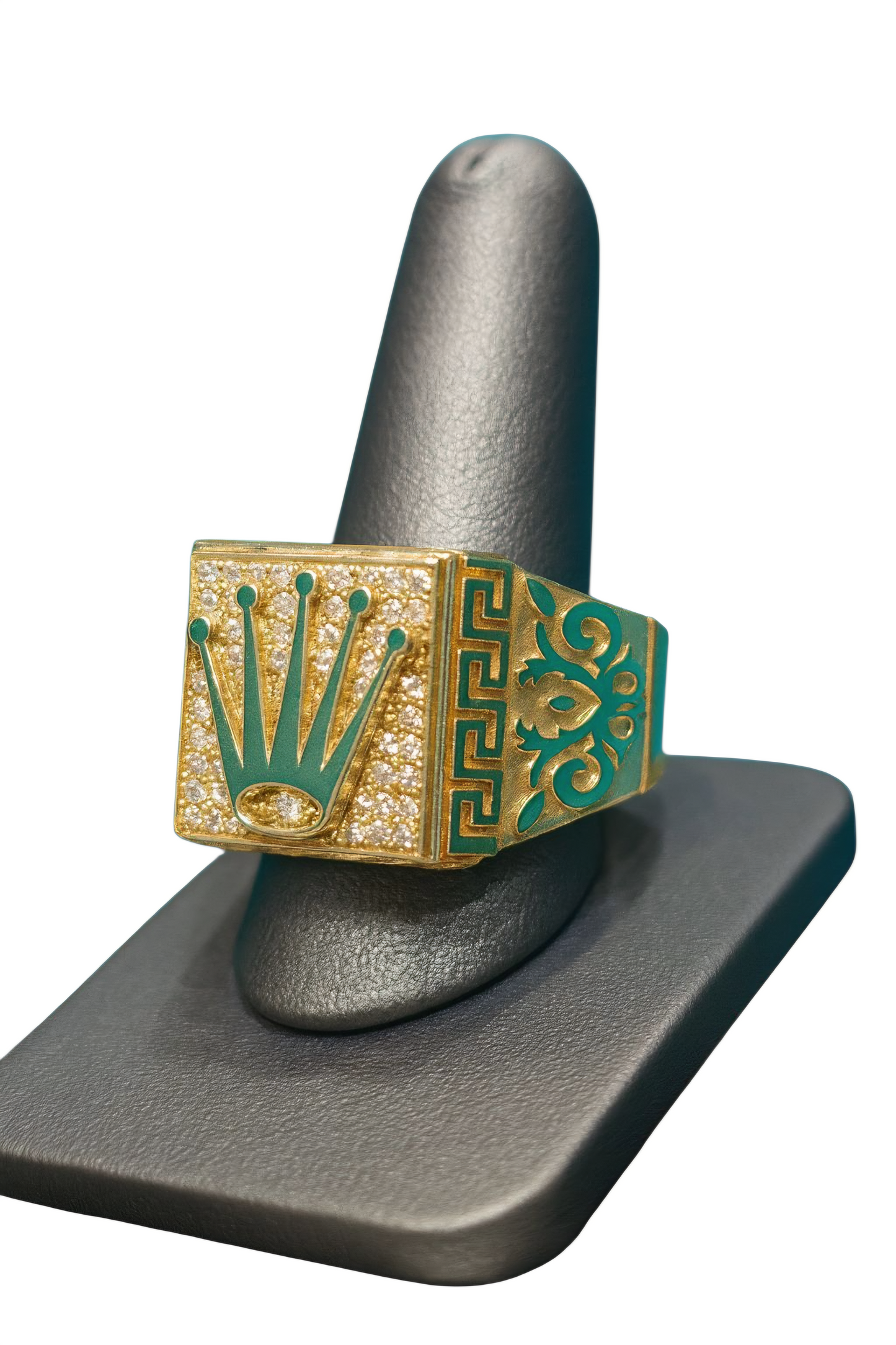 10k Solid Crown Cz Men Ring