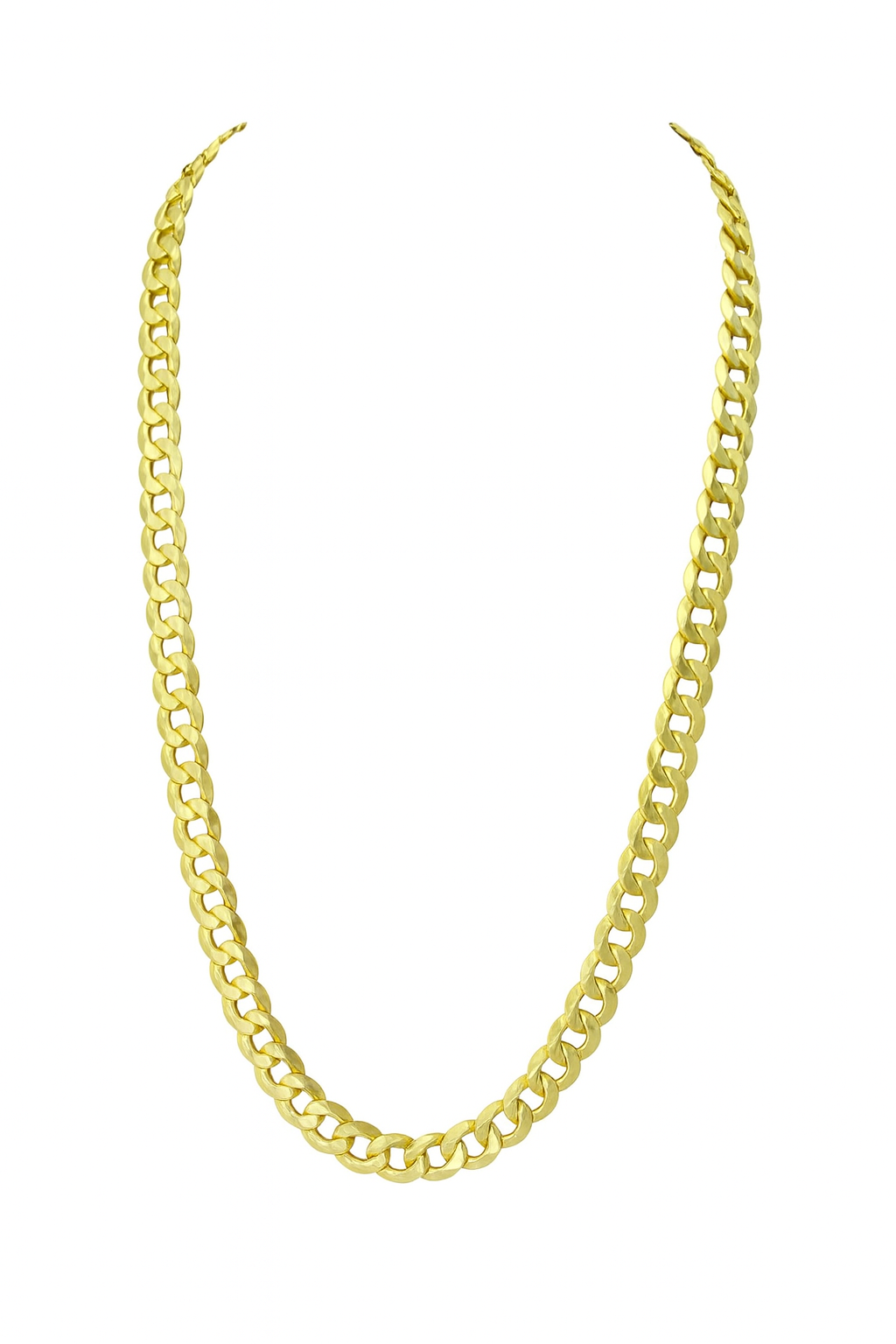10k SOLID CURB LINK MEN CHAIN ITALIAN 8MM to 10MM