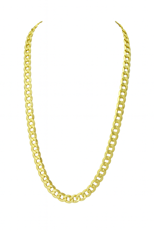 10k SOLID CURB LINK MEN CHAIN ITALIAN 8MM to 10MM