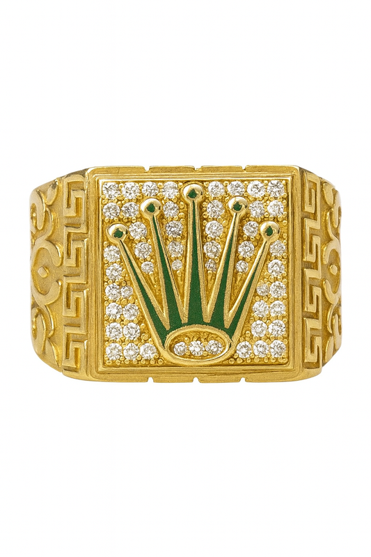 10k Solid Crown Cz Men Ring