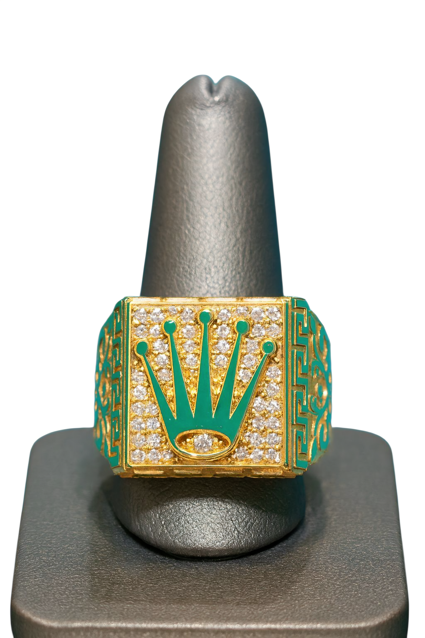 10k Solid Crown Cz Men Ring