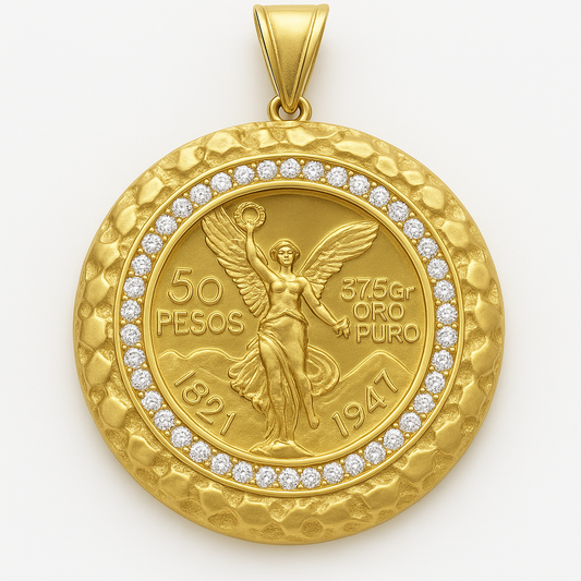 10k Centenario Coin 50 Pesos Men Pendant