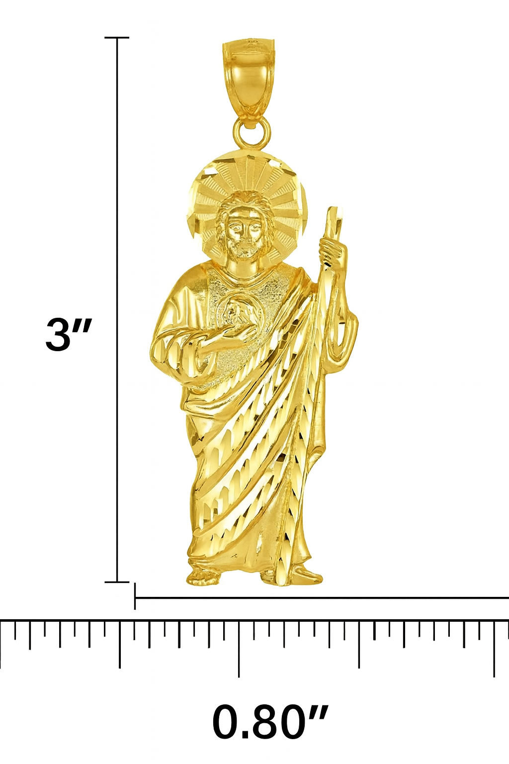 10k Yellow Gold St Jude Men Pendant