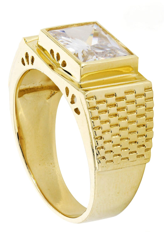 10k Cz Stone Men Ring