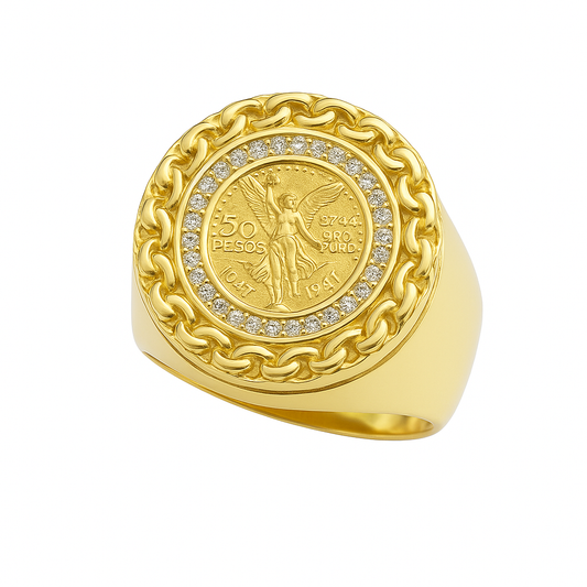 10k Centenario Coin Men Ring