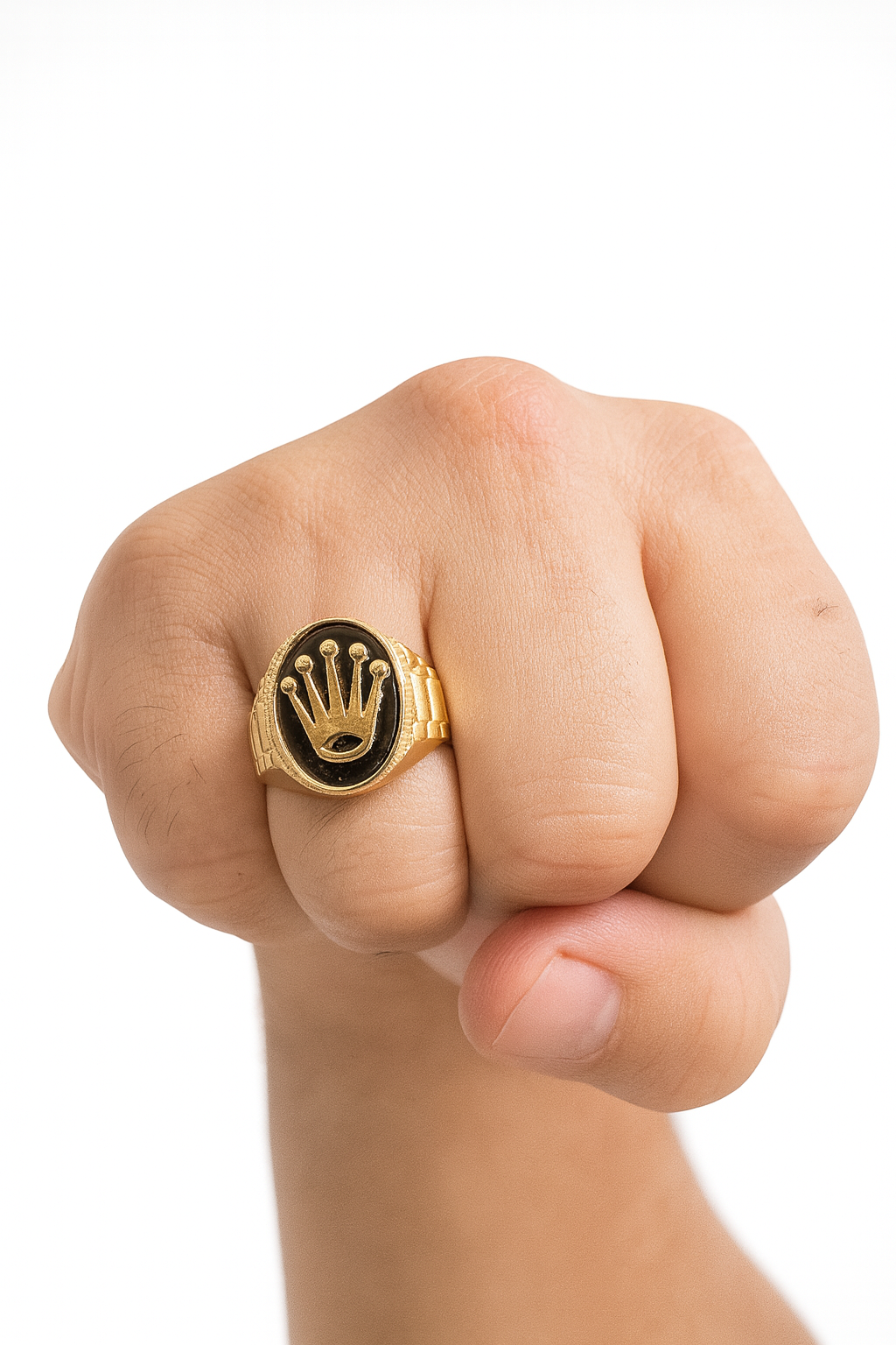 10k Yellow Gold Crown Men Ring