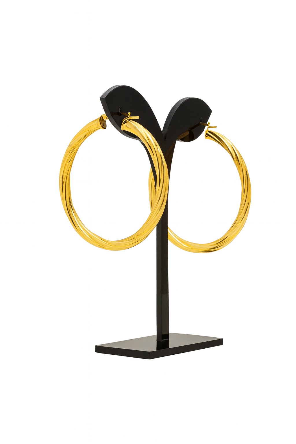 10k Twisted Hoop Earrings 42mm