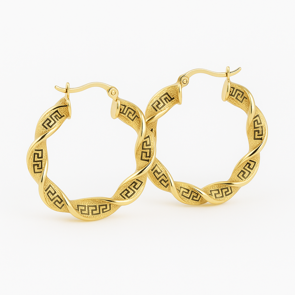 10k twist hoop earring