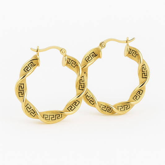 10k twist hoop earring