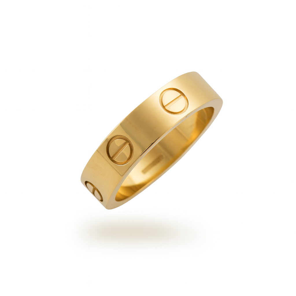 10k Screw Head Band Ring