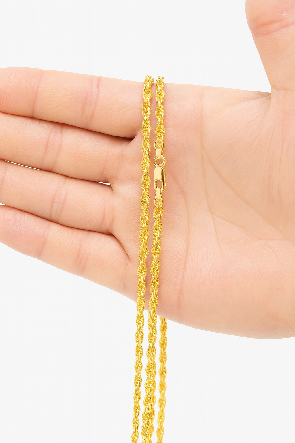 10k Solid Rope Chain Unisex 3MM