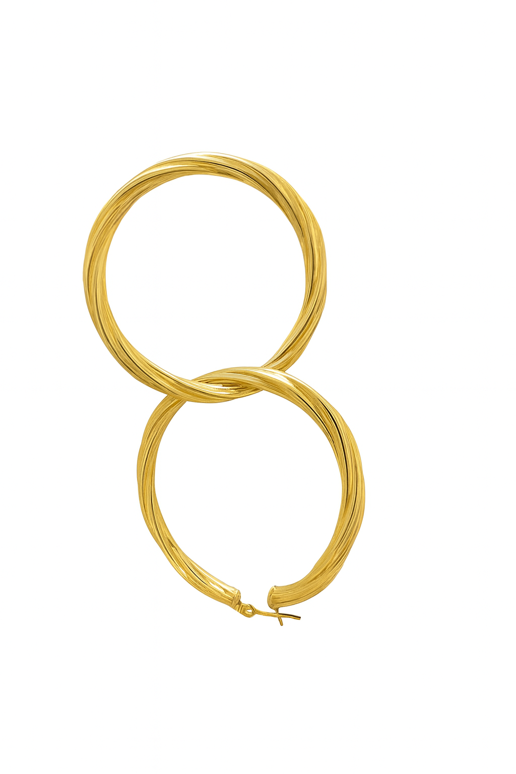 10k Twisted Hoop Earrings 42mm