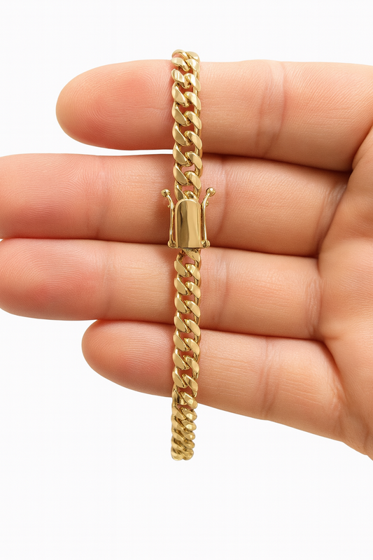 10k Solid Miami Cuban Bracelet Unisex