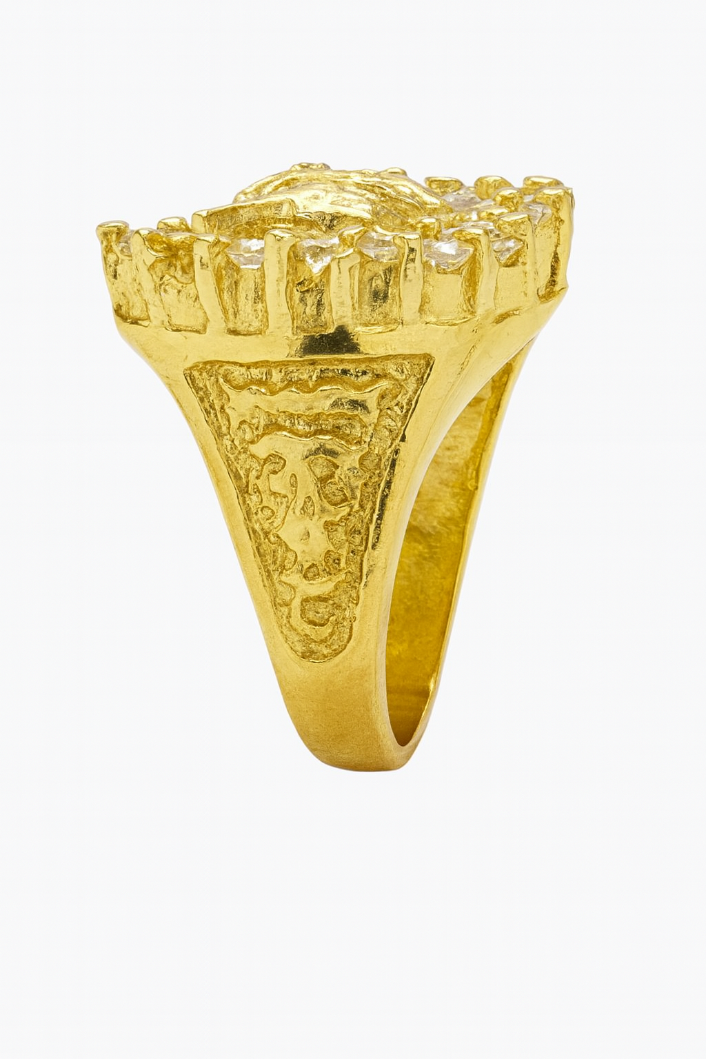 10k Horseshoe Cz Stones Men Ring