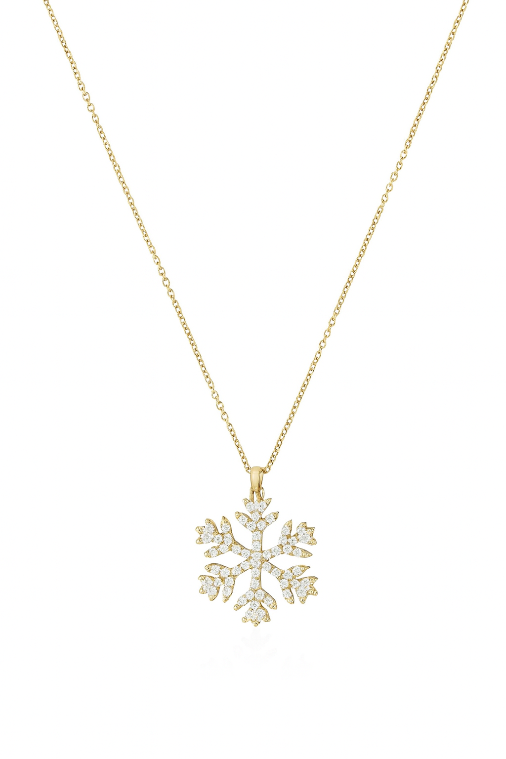 14K Necklace CZ Snowflake