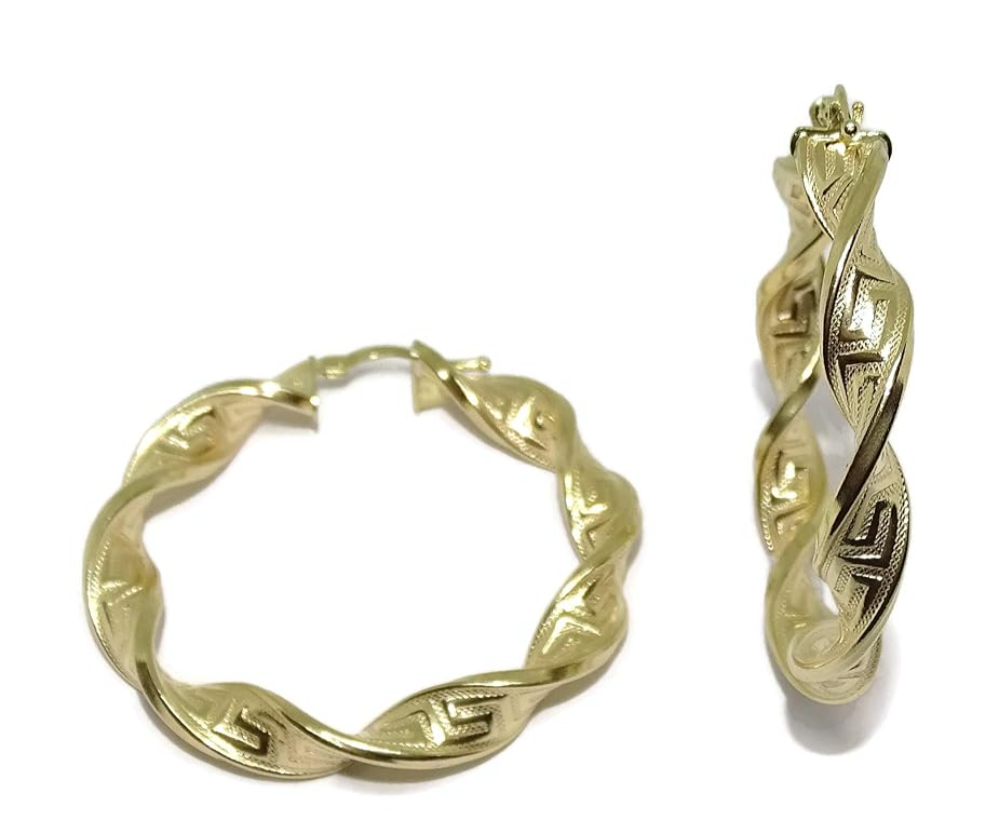 10k twist hoop earring