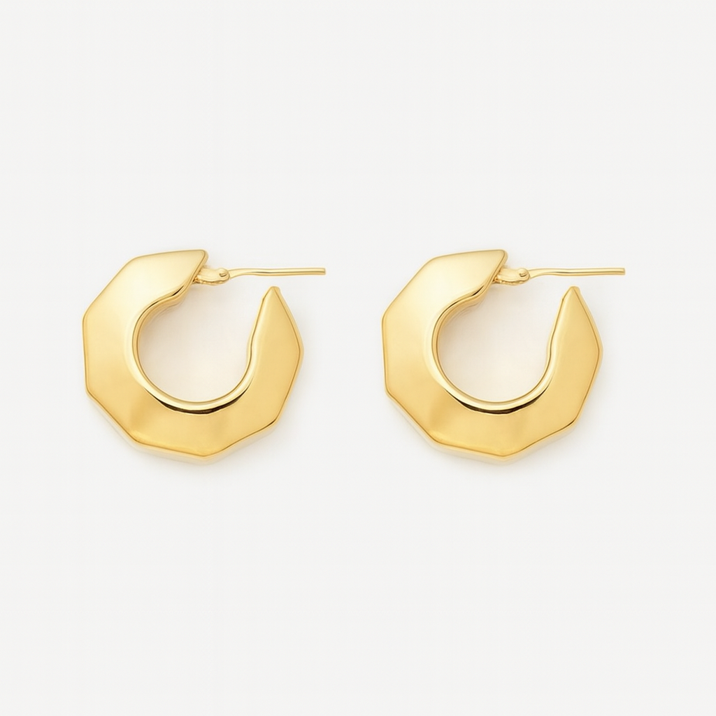10k Fancy Hoop Earrings