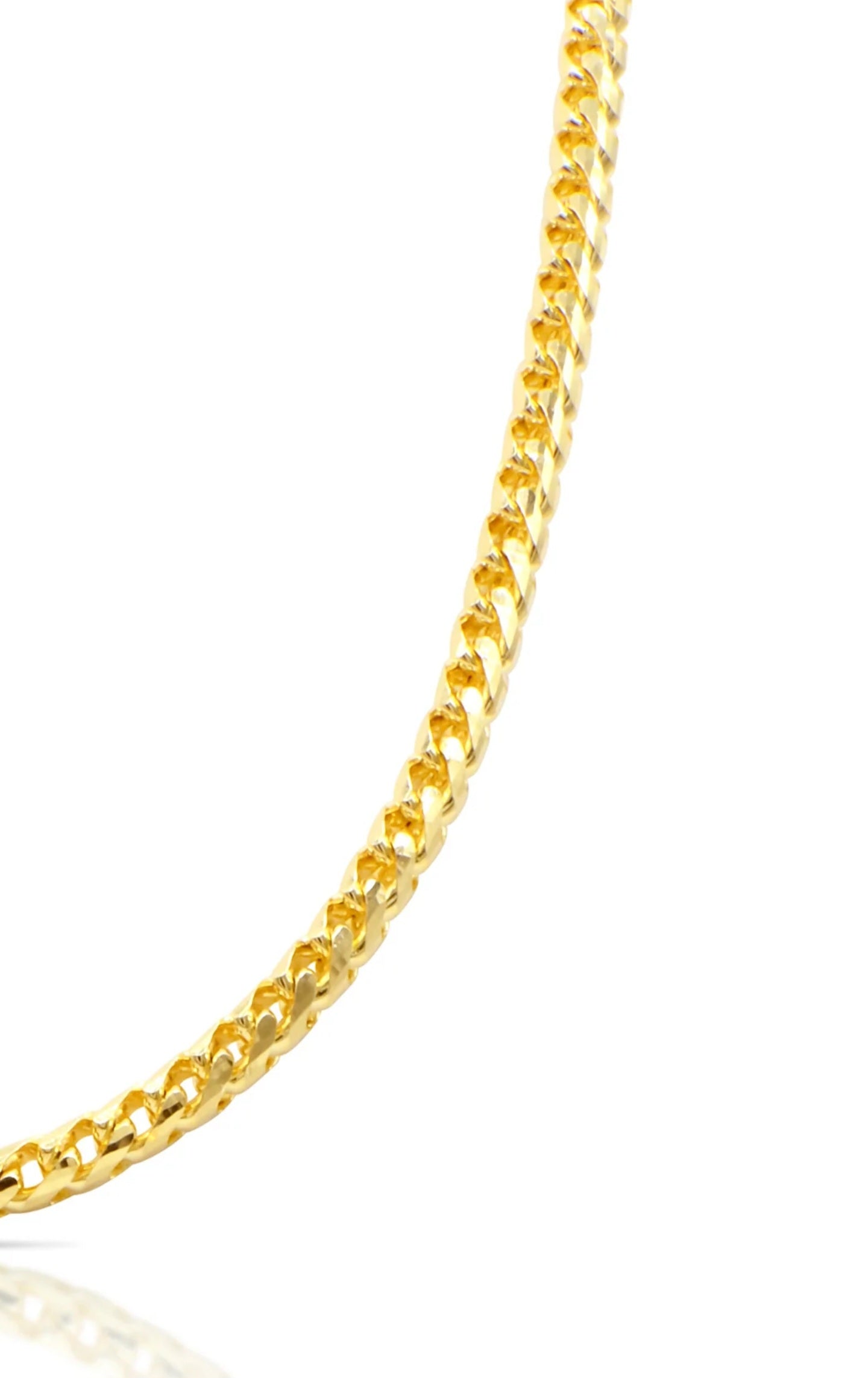 18k Solid Round Franco Necklace Unisex 2mm and 3mm