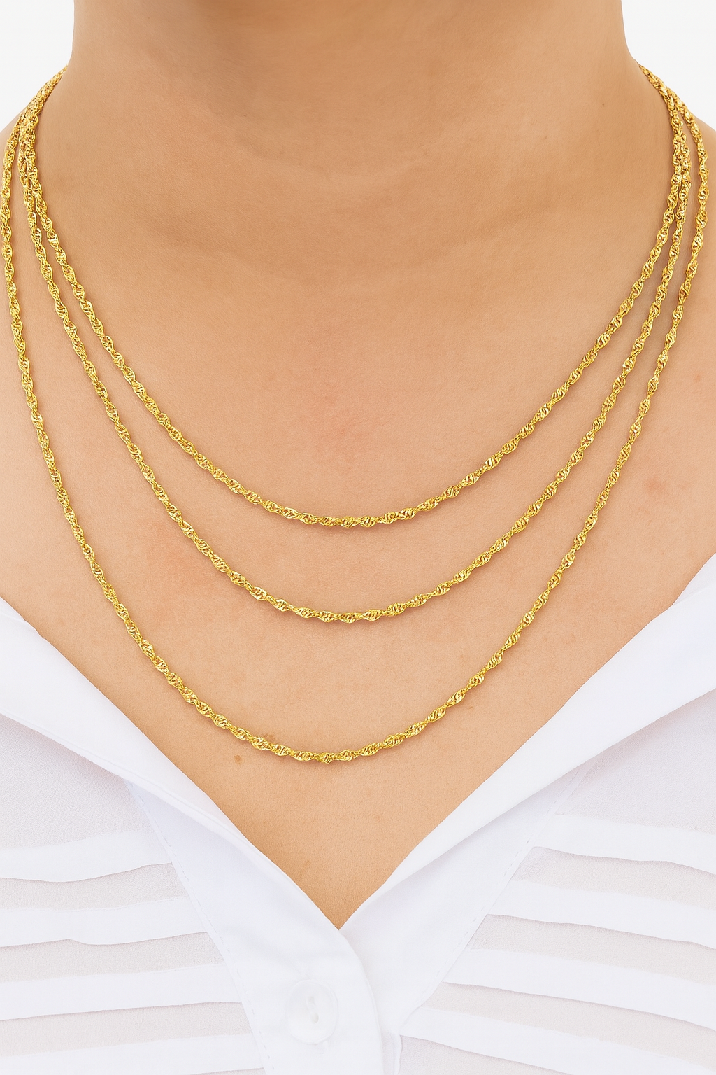 10k Solid Rope Chain Unisex 3MM
