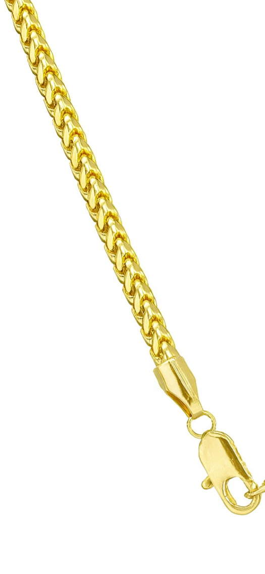 18k Solid Round Franco Necklace Unisex 2mm and 3mm