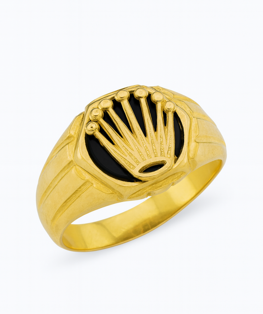 10k Yellow Gold Crown Men Ring