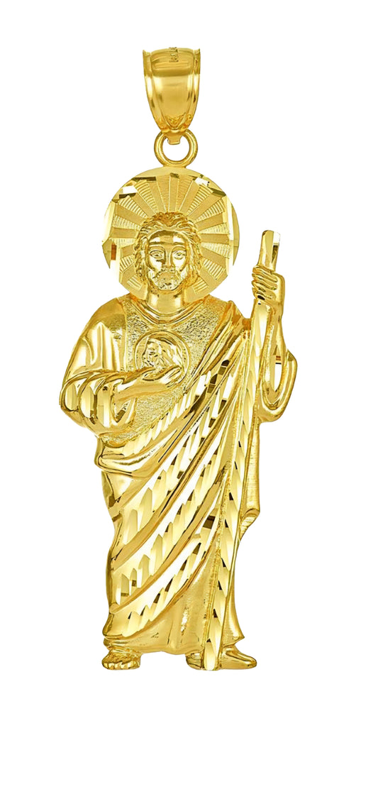 10k Yellow Gold St Jude Men Pendant