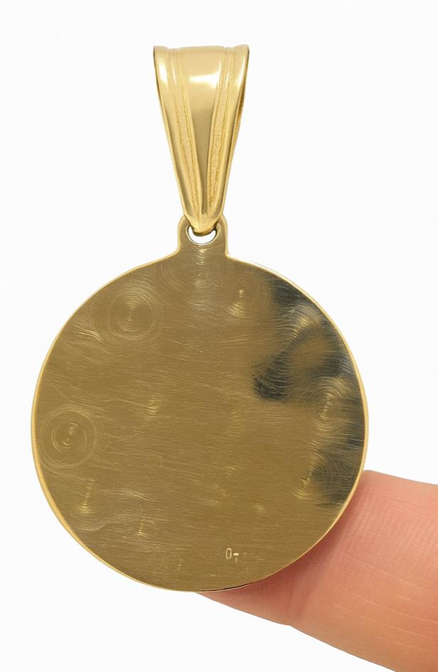10k Solid Multi-Tone Virgin Guadalupe Men Pendant