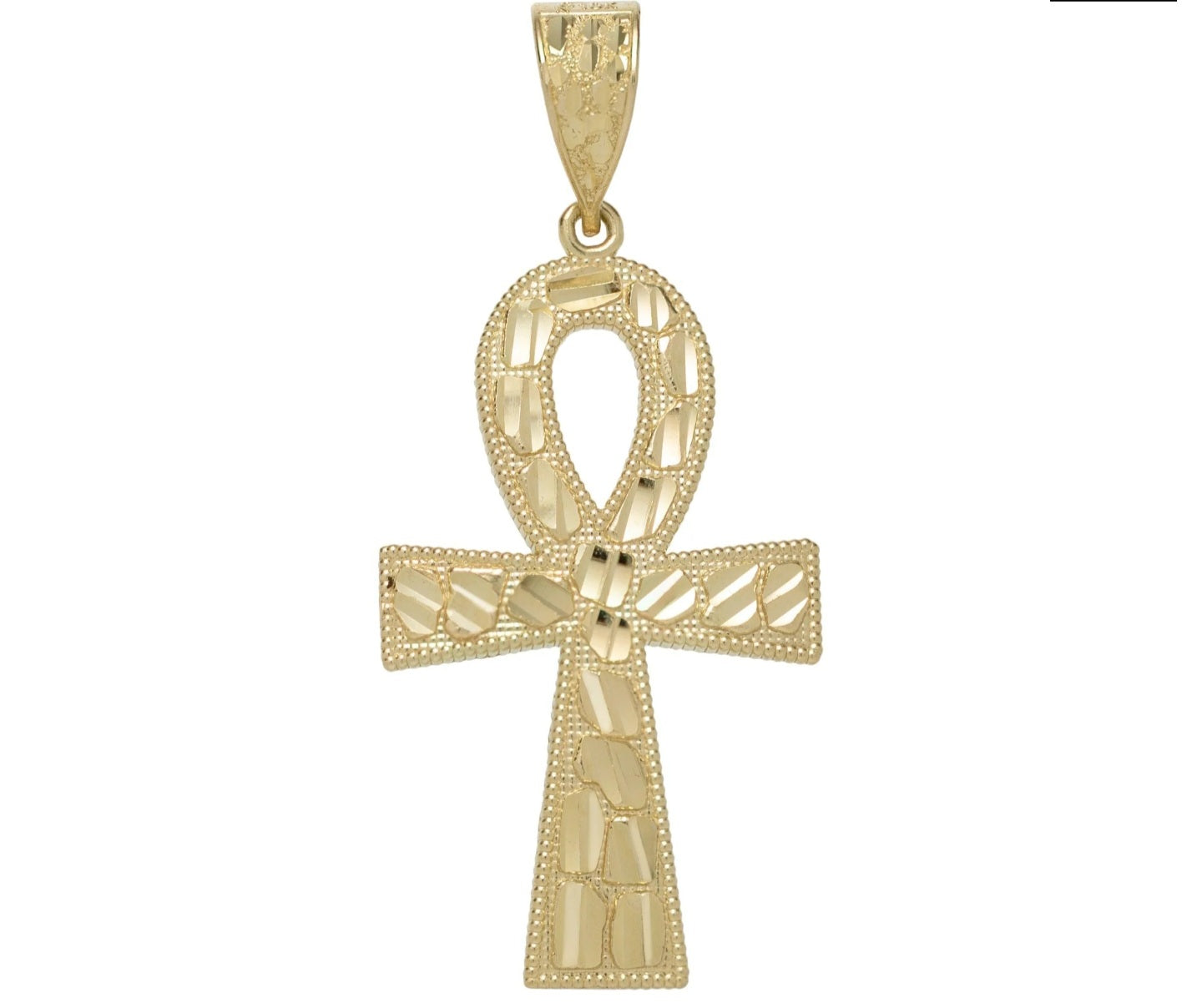 10k Real Solid Gold Ankh Men Pendant