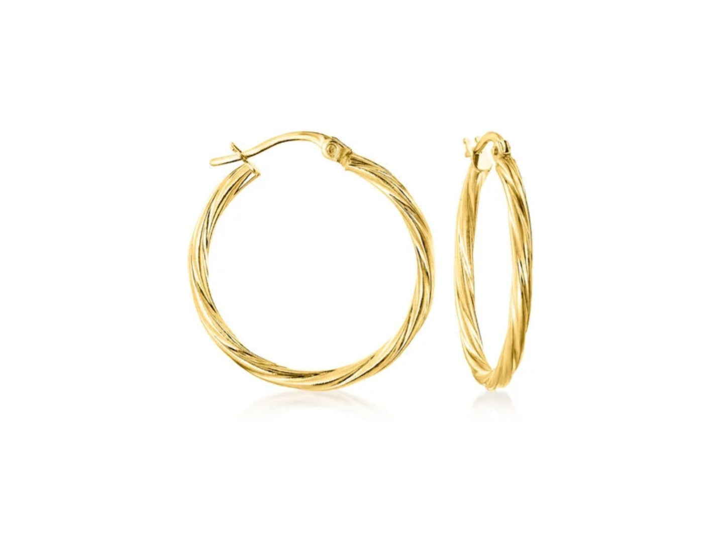10k Twisted Hoop Earrings 42mm