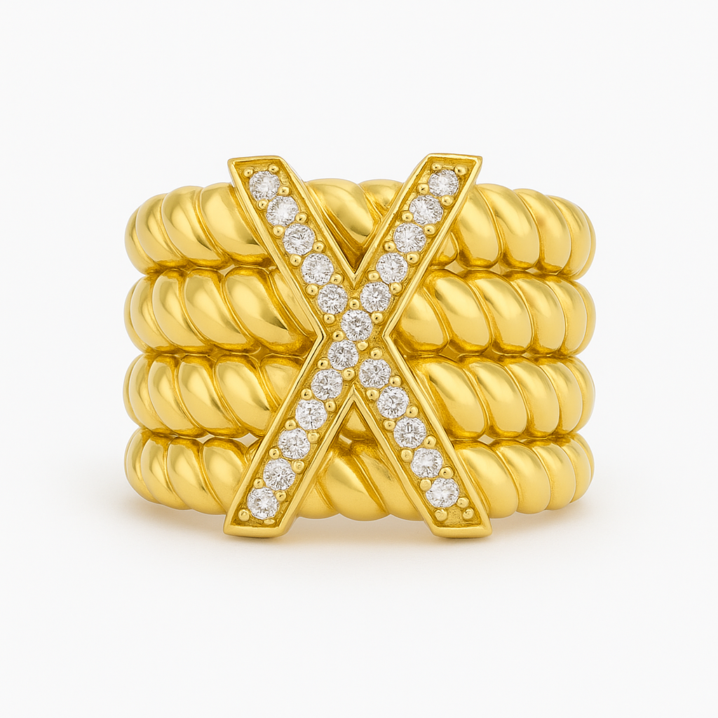 10K CZ X RING